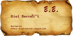 Biel Bernát névjegykártya